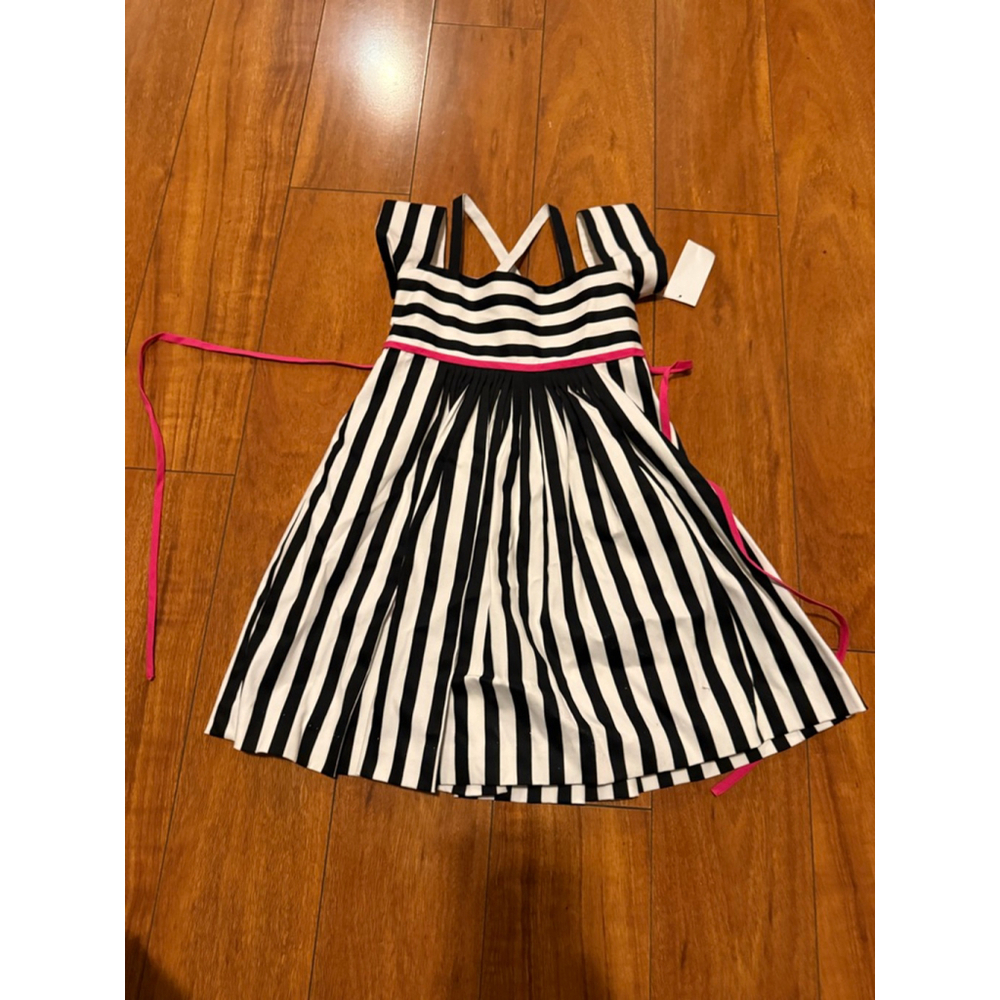Baby  Helena & Harry IV Co. Striped Dress Juniors 5 Black White